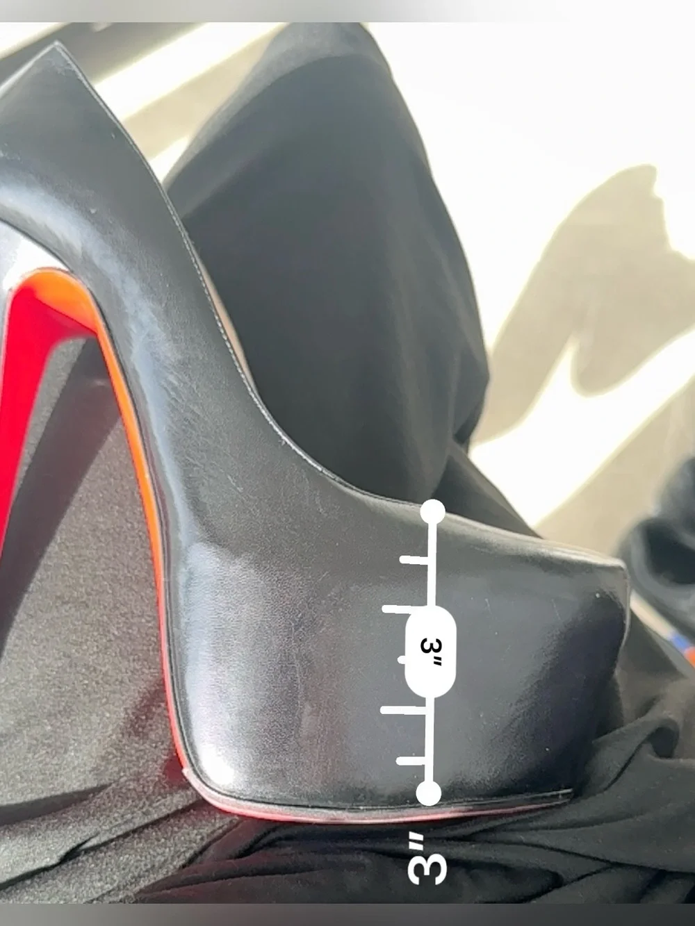 Christian Louboutin Black Leather Platform Pumps with Red Sole